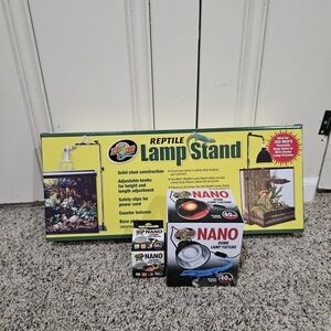 Zoo Med Reptile Lamp Stand with Nano Dome Lamp Fixture (Yellow/Black)